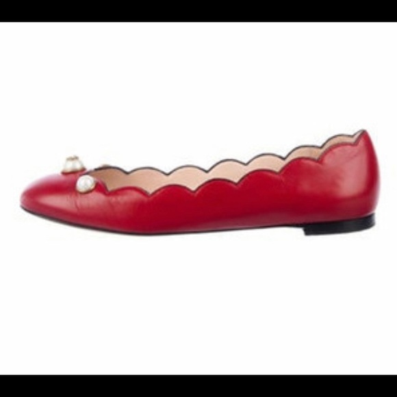 🌺 Gucci ‘Willow’ ballet flat hibiscus red 🌺 - Picture 2 of 9